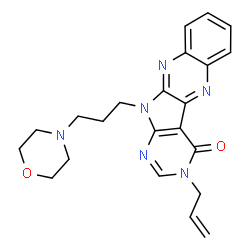 ChemSpider 2D Image | 3-Allyl-11-[3-(4-morpholinyl)propyl]-3,11-dihydro-4H-pyrimido[5',4':4,5]pyrrolo[2,3-b]quinoxalin-4-one | C22H24N6O2