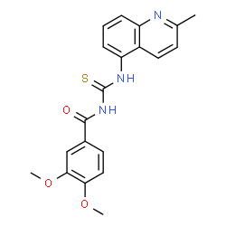 ChemSpider 2D Image | 3,4-Dimethoxy-N-[(2-methyl-5-quinolinyl)carbamothioyl]benzamide | C20H19N3O3S