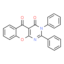 ChemSpider 2D Image | 2,3-Diphenyl-4H-chromeno[2,3-d]pyrimidine-4,5(3H)-dione | C23H14N2O3