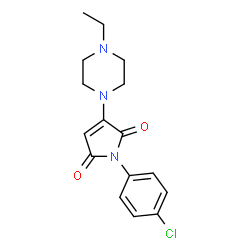 ChemSpider 2D Image | 1-(4-Chlorophenyl)-3-(4-ethyl-1-piperazinyl)-1H-pyrrole-2,5-dione | C16H18ClN3O2