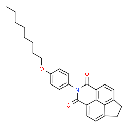 ChemSpider 2D Image | 2-[4-(Octyloxy)phenyl]-6,7-dihydro-1H-indeno[6,7,1-def]isoquinoline-1,3(2H)-dione | C28H29NO3