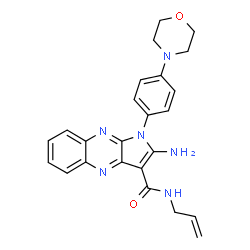 ChemSpider 2D Image | N-Allyl-2-amino-1-[4-(4-morpholinyl)phenyl]-1H-pyrrolo[2,3-b]quinoxaline-3-carboxamide | C24H24N6O2