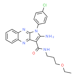 ChemSpider 2D Image | 2-Amino-1-(4-chlorophenyl)-N-(3-ethoxypropyl)-1H-pyrrolo[2,3-b]quinoxaline-3-carboxamide | C22H22ClN5O2