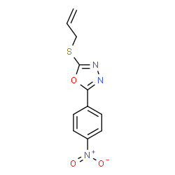 ChemSpider 2D Image | 2-(Allylsulfanyl)-5-(4-nitrophenyl)-1,3,4-oxadiazole | C11H9N3O3S