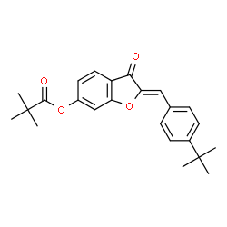 ChemSpider 2D Image | (2Z)-2-(4-tert-Butylbenzylidene)-3-oxo-2,3-dihydro-1-benzofuran-6-yl pivalate | C24H26O4