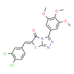 ChemSpider 2D Image | (6Z)-6-(3,4-Dichlorobenzylidene)-3-(3,4,5-trimethoxyphenyl)[1,3]thiazolo[2,3-c][1,2,4]triazol-5(6H)-one | C20H15Cl2N3O4S
