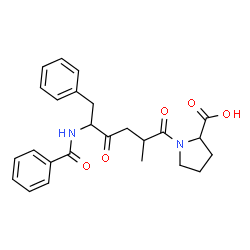 ChemSpider 2D Image | 1-[5-(Benzoylamino)-2-methyl-4-oxo-6-phenylhexanoyl]proline | C25H28N2O5