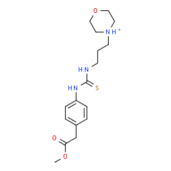 ChemSpider 2D Image | 4-[3-({[4-(2-Methoxy-2-oxoethyl)phenyl]carbamothioyl}amino)propyl]morpholin-4-ium | C17H26N3O3S