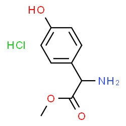 ChemSpider 2D Image | Methyl 2-amino-2-(4-hydroxyphenyl)acetate hydrochloride | C9H12ClNO3