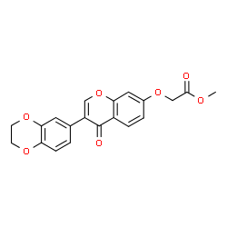 ChemSpider 2D Image | Methyl {[3-(2,3-dihydro-1,4-benzodioxin-6-yl)-4-oxo-4H-chromen-7-yl]oxy}acetate | C20H16O7