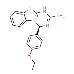 ChemSpider 2D Image | (4R)-2-Amino-4-(4-ethoxyphenyl)-4,10-dihydro-1H-[1,3,5]triazino[1,2-a]benzimidazol-5-ium | C17H18N5O