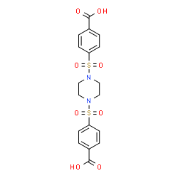ChemSpider 2D Image | 4,4'-(1,4-Piperazinediyldisulfonyl)dibenzoic acid | C18H18N2O8S2