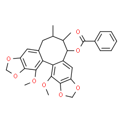 ChemSpider 2D Image | 13,14-Dimethoxy-6,7-dimethyl-5,6,7,8-tetrahydro[1,3]benzodioxolo[5',6':3,4]cycloocta[1,2-f][1,3]benzodioxol-5-yl benzoate | C29H28O8