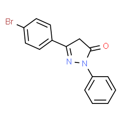ChemSpider 2D Image | 5-(4-Bromophenyl)-2,4-dihydro-2-phenyl-3H-pyrazol-3-one | C15H11BrN2O
