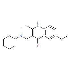 ChemSpider 2D Image | 3-{[Cyclohexyl(methyl)amino]methyl}-6-ethyl-2-methylquinolin-4-ol | C20H28N2O