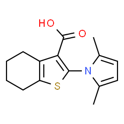 ChemSpider 2D Image | 2-(2,5-dimethylpyrrol-1-yl)-4,5,6,7-tetrahydro-1-benzothiophene-3-carboxylic acid | C15H17NO2S