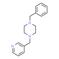 ChemSpider 2D Image | 1-Benzyl-4-(3-pyridinylmethyl)piperazine | C17H21N3