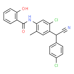 ChemSpider 2D Image | BENZAMIDE, N-(5-CHLORO-4-((4-CHLOROPHENYL)CYANOMETHYL)-2-METHYLPHENYL)-2-HYDROXY | C22H16Cl2N2O2
