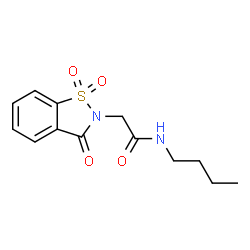 ChemSpider 2D Image | N-Butyl-2-(1,1-dioxido-3-oxo-1,2-benzothiazol-2(3H)-yl)acetamide | C13H16N2O4S