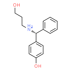 ChemSpider 2D Image | 3-Hydroxy-N-[(R)-(4-hydroxyphenyl)(phenyl)methyl]-1-propanaminium | C16H20NO2