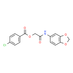 ChemSpider 2D Image | 2-(1,3-Benzodioxol-5-ylamino)-2-oxoethyl 4-chlorobenzoate | C16H12ClNO5