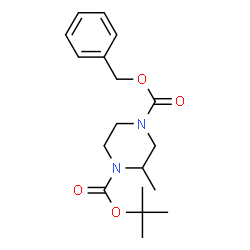 ChemSpider 2D Image | 4-Benzyl 1-(2-methyl-2-propanyl) 2-methyl-1,4-piperazinedicarboxylate | C18H26N2O4