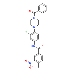 ChemSpider 2D Image | N-[4-(4-Benzoyl-1-piperazinyl)-3-chlorophenyl]-4-methyl-3-nitrobenzamide | C25H23ClN4O4
