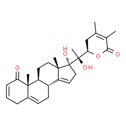 ChemSpider 2D Image | (22R)-17,20-Dihydroxy-22,26-epoxyergosta-2,5,14,24-tetraene-1,26-dione | C28H36O5