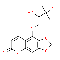 ChemSpider 2D Image | 9-(2,3-Dihydroxy-3-methylbutoxy)-6H-[1,3]dioxolo[4,5-g]chromen-6-one | C15H16O7