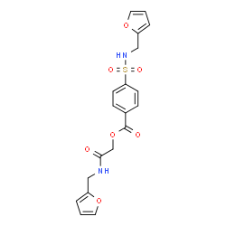 ChemSpider 2D Image | 2-[(2-Furylmethyl)amino]-2-oxoethyl 4-[(2-furylmethyl)sulfamoyl]benzoate | C19H18N2O7S