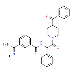 ChemSpider 2D Image | N-[2-(4-Benzoyl-1-piperidinyl)-2-oxo-1-phenylethyl]-3-carbamimidoylbenzamide | C28H28N4O3