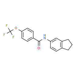 ChemSpider 2D Image | N-(2,3-Dihydro-1H-inden-5-yl)-4-(trifluoromethoxy)benzamide | C17H14F3NO2
