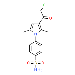 ChemSpider 2D Image | 4-[3-(Chloroacetyl)-2,5-dimethyl-1H-pyrrol-1-yl]benzenesulfonamide | C14H15ClN2O3S