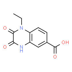ChemSpider 2D Image | 1-Ethyl-2,3-dioxo-1,2,3,4-tetrahydro-6-quinoxalinecarboxylic acid | C11H10N2O4