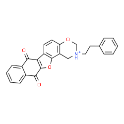 ChemSpider 2D Image | 7,12-Dioxo-2-(2-phenylethyl)-2,3,7,12-tetrahydro-1H-naphtho[2',3':4,5]furo[2,3-f][1,3]benzoxazin-2-ium | C26H20NO4