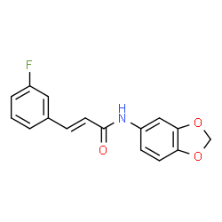ChemSpider 2D Image | (2E)-N-(1,3-Benzodioxol-5-yl)-3-(3-fluorophenyl)acrylamide | C16H12FNO3