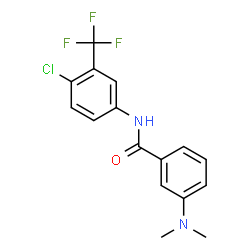 ChemSpider 2D Image | N-[4-Chloro-3-(trifluoromethyl)phenyl]-3-(dimethylamino)benzamide | C16H14ClF3N2O