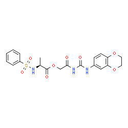 ChemSpider 2D Image | 2-[(2,3-Dihydro-1,4-benzodioxin-6-ylcarbamoyl)amino]-2-oxoethyl N-(phenylsulfonyl)-L-alaninate | C20H21N3O8S