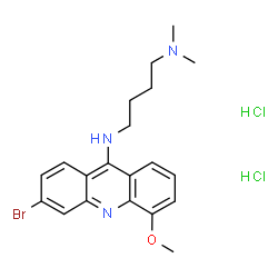 ChemSpider 2D Image | N'-(3-Bromo-5-methoxy-9-acridinyl)-N,N-dimethyl-1,4-butanediamine dihydrochloride | C20H26BrCl2N3O