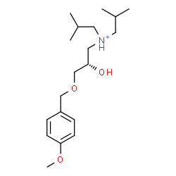 ChemSpider 2D Image | (2S)-2-Hydroxy-N,N-diisobutyl-3-[(4-methoxybenzyl)oxy]-1-propanaminium | C19H34NO3