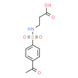 ChemSpider 2D Image | N-[(4-Acetylphenyl)sulfonyl]-beta-alanine | C11H13NO5S