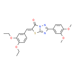 ChemSpider 2D Image | (5Z)-5-(3,4-Diethoxybenzylidene)-2-(3,4-dimethoxyphenyl)[1,3]thiazolo[3,2-b][1,2,4]triazol-6(5H)-one | C23H23N3O5S