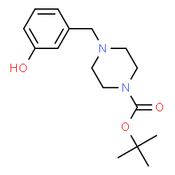 ChemSpider 2D Image | 2-Methyl-2-propanyl 4-(3-hydroxybenzyl)-1-piperazinecarboxylate | C16H24N2O3