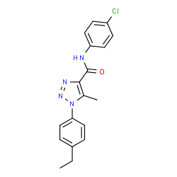 ChemSpider 2D Image | N-(4-Chlorophenyl)-1-(4-ethylphenyl)-5-methyl-1H-1,2,3-triazole-4-carboxamide | C18H17ClN4O