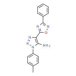 ChemSpider 2D Image | 1-(4-Methylphenyl)-4-(3-phenyl-1,2,4-oxadiazol-5-yl)-1H-1,2,3-triazol-5-amine | C17H14N6O