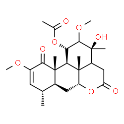 ChemSpider 2D Image | (11alpha,14xi)-13-Hydroxy-2,12-dimethoxy-1,16-dioxopicras-2-en-11-yl acetate | C24H34O8