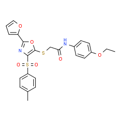 ChemSpider 2D Image | N-(4-Ethoxyphenyl)-2-({2-(2-furyl)-4-[(4-methylphenyl)sulfonyl]-1,3-oxazol-5-yl}sulfanyl)acetamide | C24H22N2O6S2