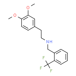 ChemSpider 2D Image | 2-(3,4-Dimethoxyphenyl)-N-[2-(trifluoromethyl)benzyl]ethanamine | C18H20F3NO2