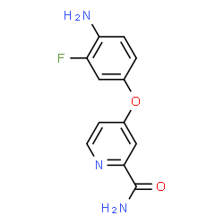 ChemSpider 2D Image | 4-(4-Amino-3-fluorophenoxy)-2-pyridinecarboxamide | C12H10FN3O2