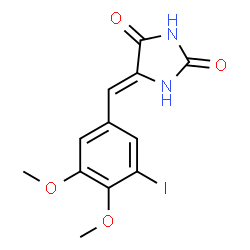 ChemSpider 2D Image | (5Z)-5-(3-Iodo-4,5-dimethoxybenzylidene)-2,4-imidazolidinedione | C12H11IN2O4